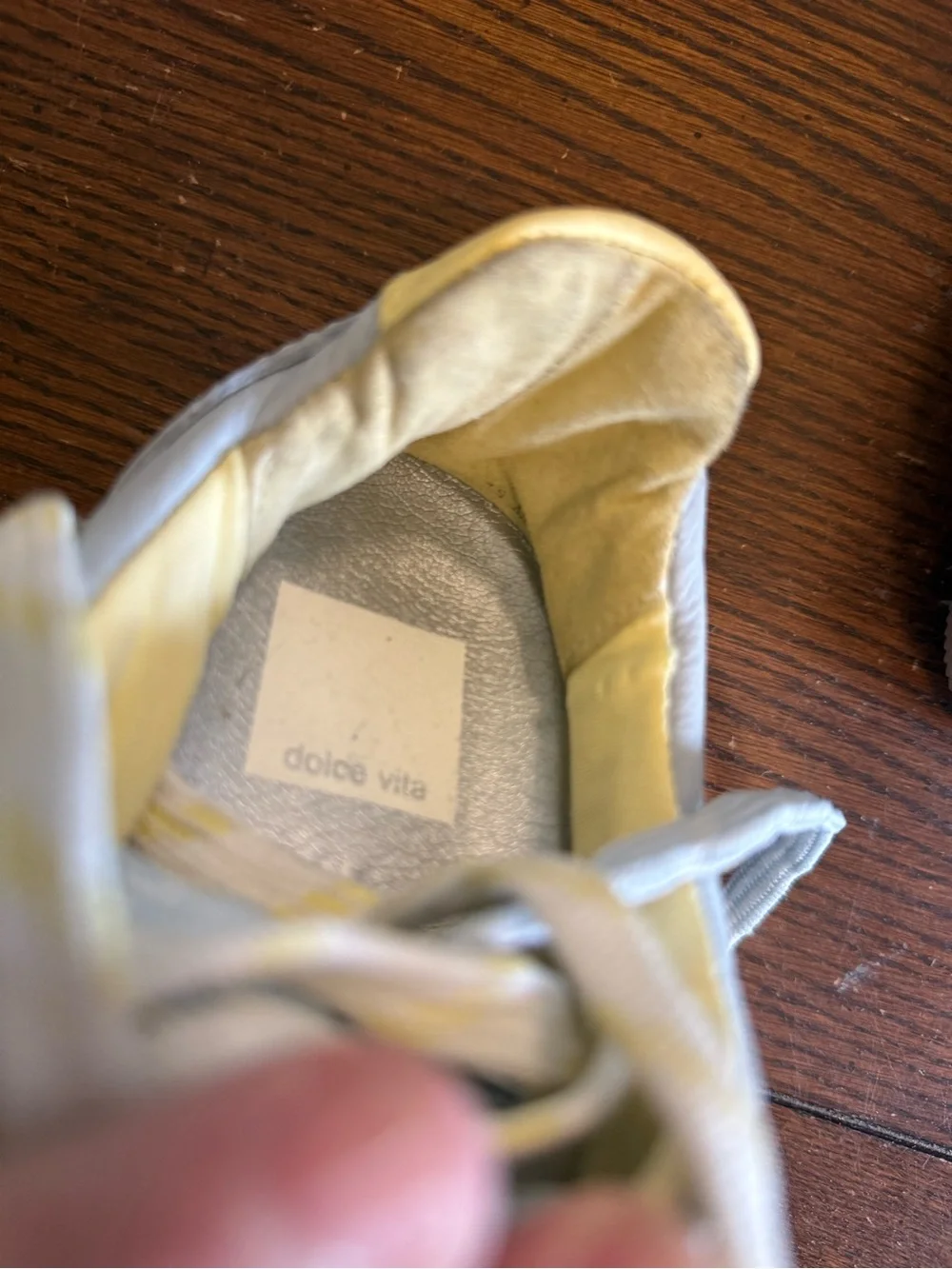 Dolce Vita Casual Lace-Up Sneakers in Light Blue with Yellow Accents 7.5